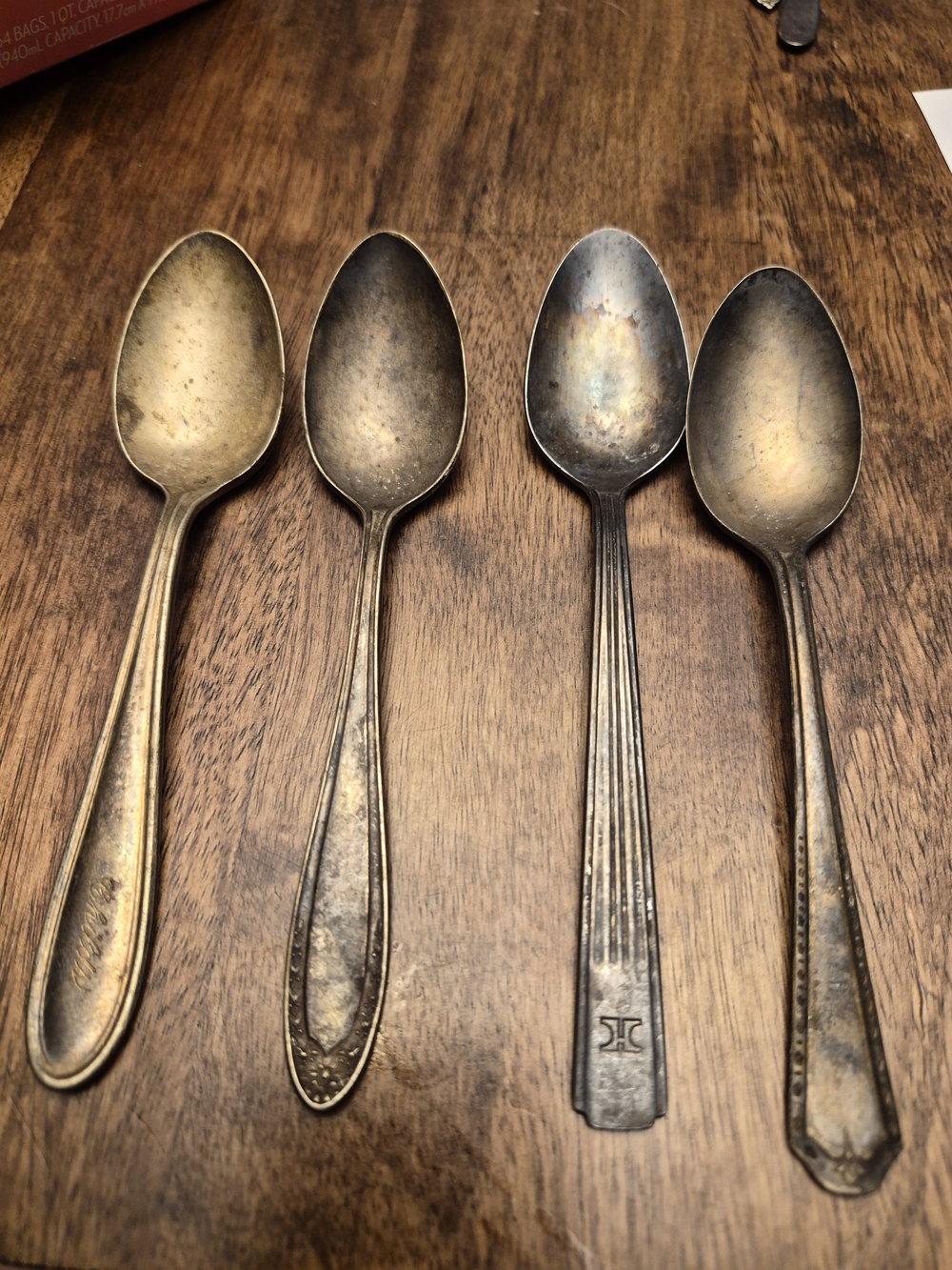 Oneida Silver-Tone Tarnished Serving Spoons - Set of 4